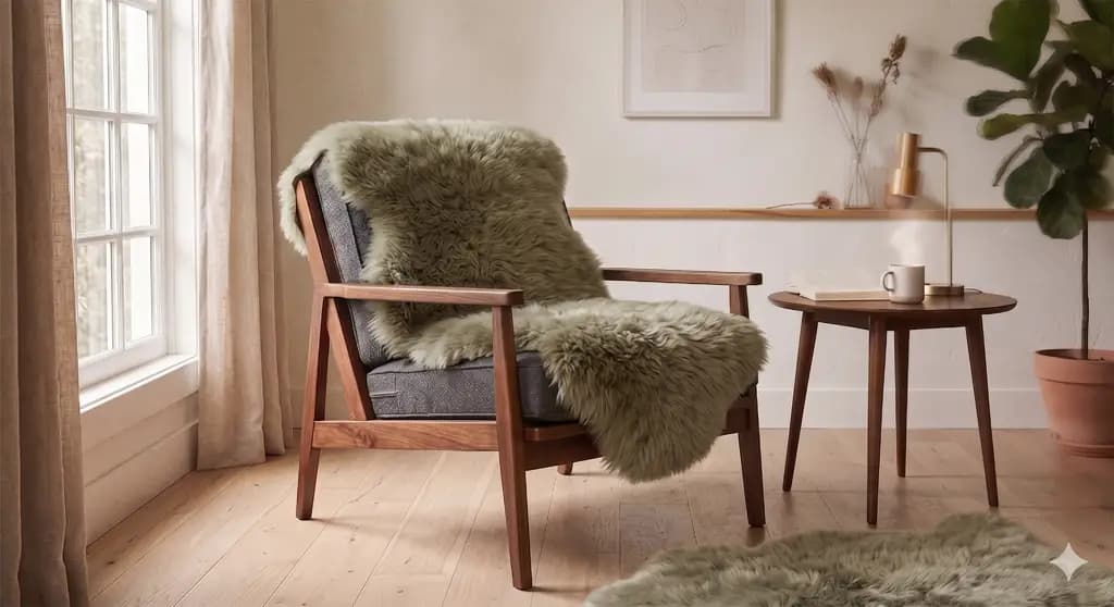 Single Sheepskin Rug 2' x 3' Chateau Gray - View 3